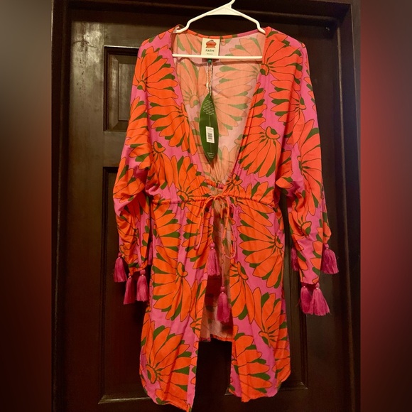 Farm Rio Copacabana Long Sleeve Cover-up Dress, XS, NWT - Picture 5 of 9